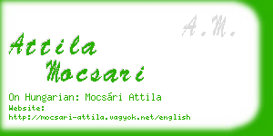attila mocsari business card
