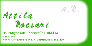 attila mocsari business card